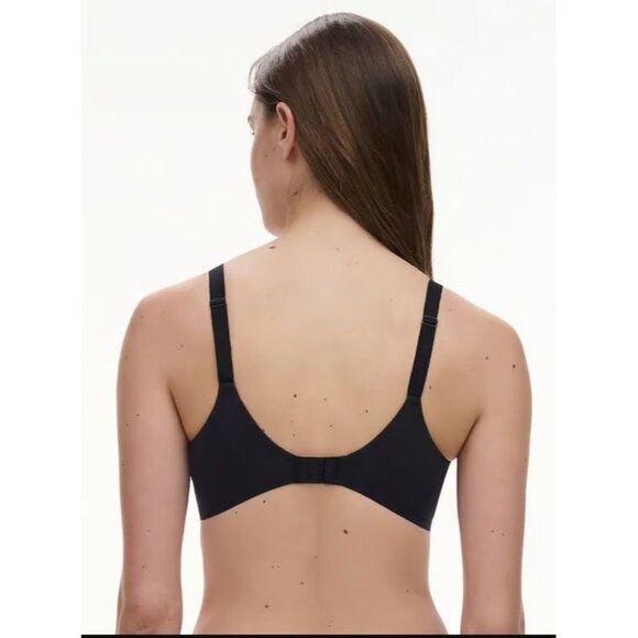 🆕 Chantelle Stella Lace Sheer Underwire Non-Padded Bra 36DDDD Black #14IM1 - Picture 3 of 7